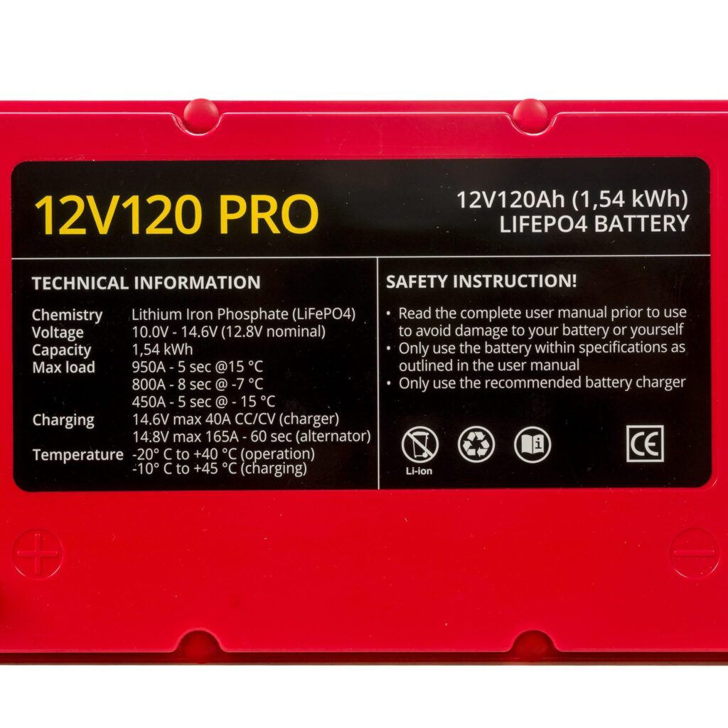 12V120 Pro battery top view