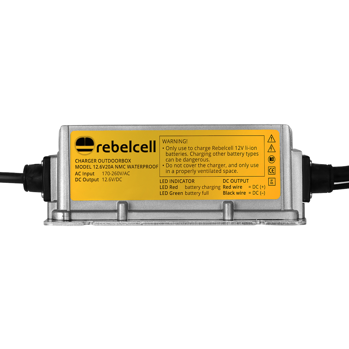 Rebelcell waterproof charger 12.6V20A product image