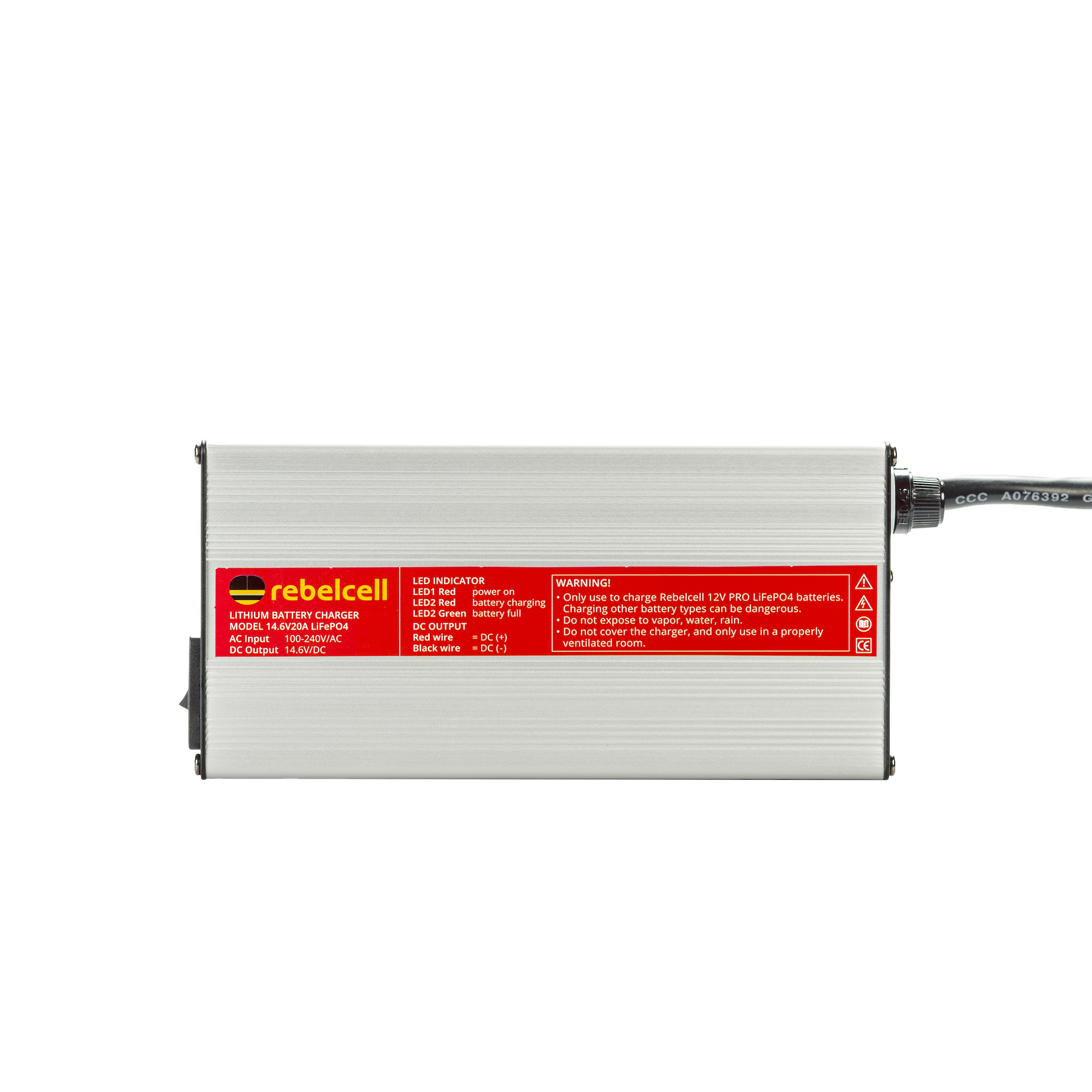 Chargeur de Batterie au Lithium 14,6V 20A POWER QUEEN pour Les Batteries  LiFePO4, LED pour Afficher l'Etat de Charge, Chargeur Batterie 12V avec 4